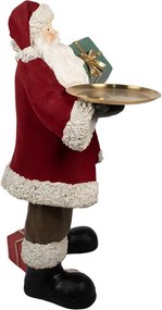 Vánoční dekorace socha Santa Claus s podnosem a dárkem - 56*50*91 cm