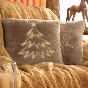 CHLPATÁ VIANOČNÁ DEKORAČNÁ OBLIEČKA NA VANKÚŠ TREE 45X45 CM BIELA ZELENÁ