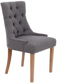 Jedálenská stolička Aberdeen ~ látka, drevené nohy antik svetlé - Tmavo sivá