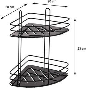 Polička do kúpeľne Black 2, čierna