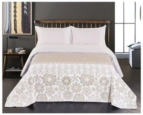 Béžový obojstranný pléd z mikrovlákna DecoKing Alhambra, 240 × 260 cm