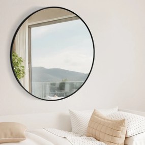 Nástenné zrkadlo Elsie XL 323831 - 80x80 cm - Čierna