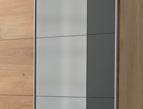 Šatníková skriňa so zrkadlom Emden, 135 cm, doskový dub/grafit