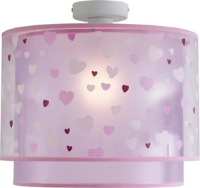 Detské stropné svietidlo ružové so srdiečkami - Harrie in Love