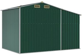 Záhradná kôlňa zelená 277x192,5x179 cm pozinkovaná oceľ