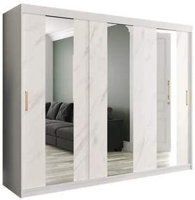 Skriňa Marmur Pole 250 biely/mramor biely