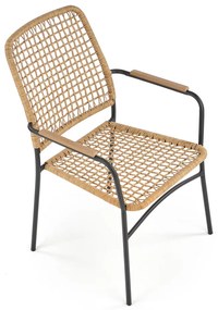 Záhradná stolička K457 - prírodná / čierna