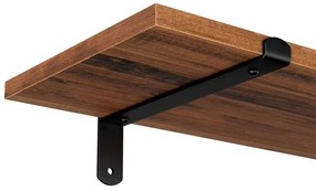 Sada 2x nástenných políc SHELFY hnedá/čierna