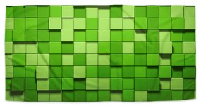 Sablio Ručník Green Blocks 3D - 50x100 cm