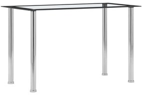 Jedálenský stôl, čierny a priehľadný 120x60x75 cm, tvrdené sklo
