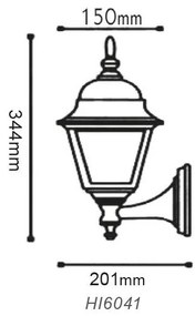 ACA Lighting Vonkajší nástenný lampáš HI6041R max. 60W/E27/IP45, hnedá