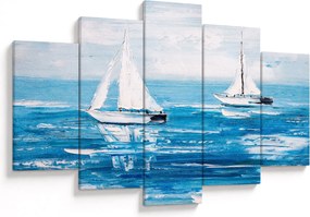 Obraz - Maľba jachty na mori (150x105 cm)