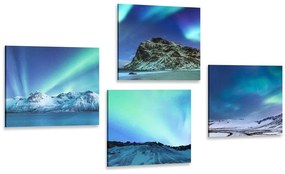 Set obrazov krása polárnej žiary - 4x 40x40