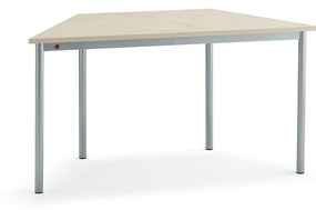 Stôl SONITUS TRAPETS, 1400x700x720 mm, linoleum - béžová, strieborná