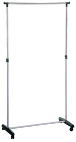 Kovový teleskopický/pojazdný stojan na oblečenie v striebornej farbe – Premier Housewares
