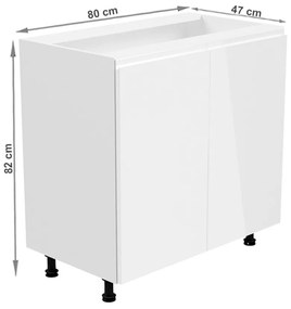 Dolná kuchynská skrinka D80 Aurellia (biela + biely lesk). Vlastná spoľahlivá doprava až k Vám domov. 1015759