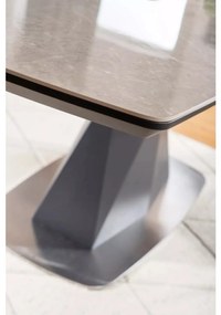 Rozkládací jídelní stůl Cortez 160/210 cm šedý mramor/antracitový