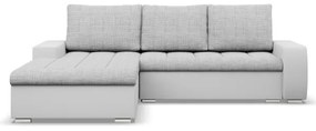 Rohová rozkladacia sedačka AURORA ľavá sivá / biela
