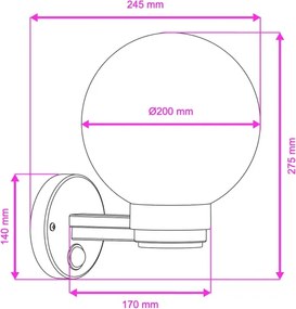 BRILAGI - Vonkajšie nástenné svietidlo so senzorom HARBOR 1xE27/40W/230V IP33 antracit/biela