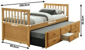Jednolôžková posteľ 90 cm Ahlan (dub) (s roštom). Vlastná spoľahlivá doprava až k Vám domov. 1002458