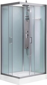 BPS-koupelny Hydromasážny box HYD-AL120 ľavý, 120x80 cm, kartáčovaný chróm/transparent