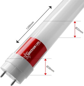 Spectrum LED Spectrum, LED trubica 120CM, 1800lm, T8, 230V, 17W, 3000K teplá biela, WOJ+22305, OSW-12004