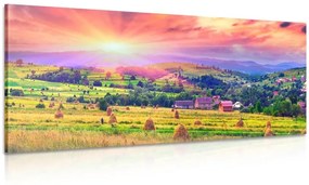 Obraz stohy sena v karpatských horách - 100x50