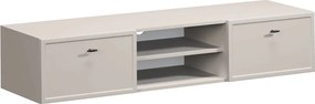Závesný TV stolík Lorini 150 cm – kašmírová / čierne úchytky T