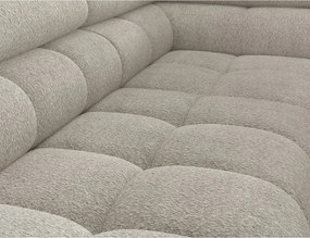 Krémovobiela rozkladacia/s úložným priestorom rohová pohovka z textílie buklé (pravý roh/do L) Ferucce – ELTAP