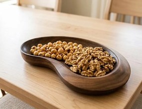 AMADEA Drevená miska v tvare obličky, masívne drevo americký orech, 26x16,5x4,5 cm