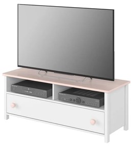 TV stolík Luna LN13, Farby: biela / ružová + biela