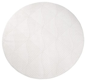 Dekorstudio Okrúhly jednofarebný koberec FANCY 904 -  smotanovo biely Priemer koberca: 200cm