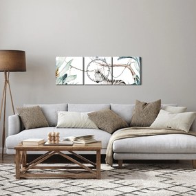 Obraz - Exotické zvieratká (s hodinami) (90x30 cm)