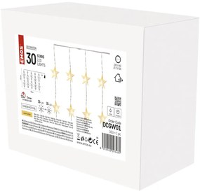 LED vianočný záves Hviezdy, 120x90 cm