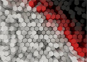 Sklenený obraz - 3D hexagóny (70x50 cm)