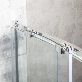 Novoterm Štvrťkruhový sprchový kút NV-Aruba GL CHR 80 SV, chróm/transparent + hlboká vanička biela