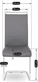 Jídelní židle Loca ekokůže šedá/stříbrná