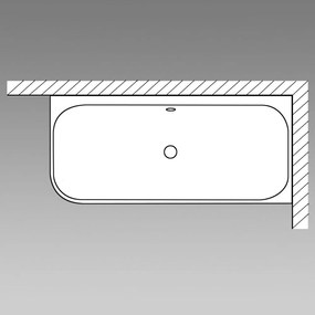 DURAVIT Happy D.2 akrylátová rohová vaňa, s panelom, do pravého rohu, odtok v strede (vytvarovaný sklon oboch stranách), 1800 x 800 x 600 mm, biela, 700317000000000