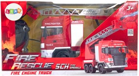 LEAN Toys Hasičské auto s výložníkom Diaľkové ovládanie RC Striekacie svetlá
