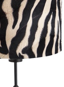 Stolná lampa čierna tienidlo zebra vzor 25 cm nastaviteľná - Parte