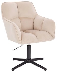 LuxuryForm DESIGN Kreslo AMALFI VELUR na čiernom kríži - krémové