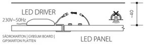 LED panel PANLUX EVO UGR 19 24W 3480lm 4000K 600x600mm biely