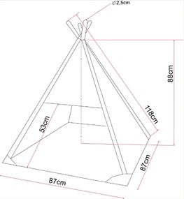 Golden Dog TeePee stan Golden dog 87 x 87 x 118 cm - L zlaté labky