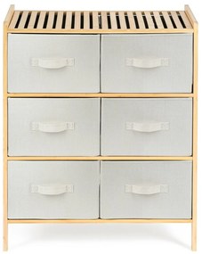 G21 Bambusová polica s košíkmi, 3 police, béžová, 3 poschodia