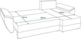 Rozkladacia obojstranná sedacia súprava do L TAVERO 251x140 cm, tmavomodrá