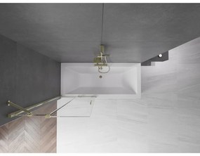 Mexen Velar, 2-krídlová posuvná vaňová zástena 80 x 150 cm, 8mm číre sklo, zlatý matný profil, 896-080-000-01-55