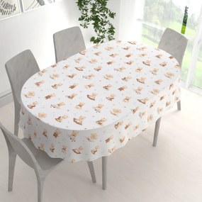 Biante Detský bavlnený oválny obrus Sandra SA-732 Medvedie bábätká na bielom 60x100 cm