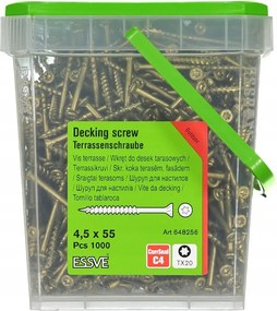 Skrutky Terasové Corrseal Essve Classic 4,5 x 55 mm Staré Zlato 1000 ks