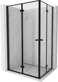 Mexen Mist-F Duo, skladací sprchový kút 90 x 70 cm, číre sklo-čierny rám, 8A6-090L-070P-70-70