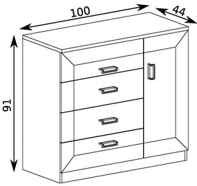 Komoda Titanus 22 (dub lefkas). Vlastná spoľahlivá doprava až k Vám domov. 1055531
